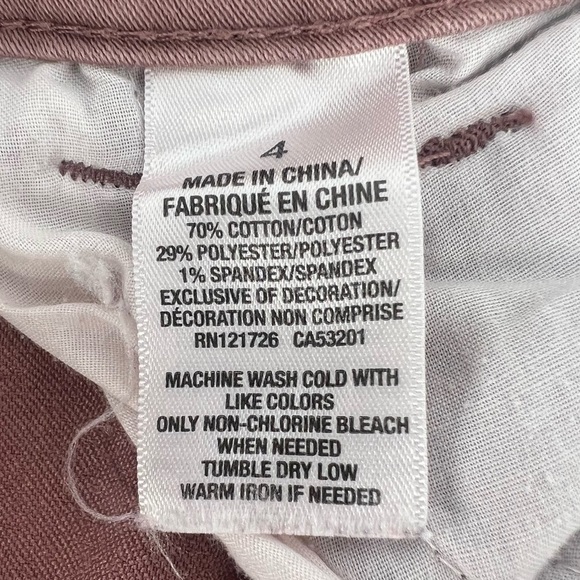 Aeropostale Mauve High Waisted MIDI Cuffed Hem Jean Shorts Size 4 Women’s - Picture 4 of 6